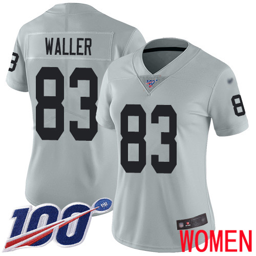 Oakland Raiders Limited Silver Women Darren Waller Jersey NFL Football 83 100th Season Inverted Jersey